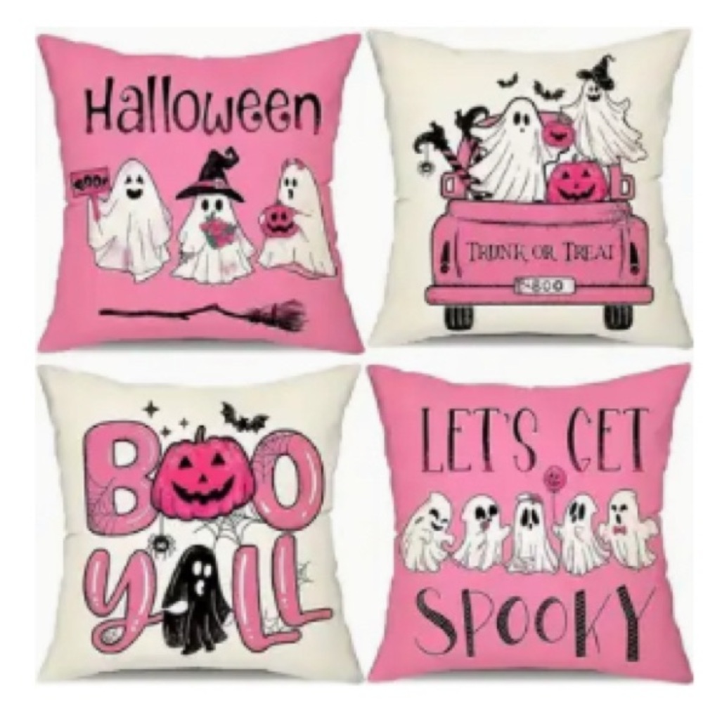 Halloween Ghost Pillow Covers 4PC Set (18x18)💗